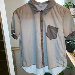 Rachel Antonoff for & Other Stories blue button up crop size S